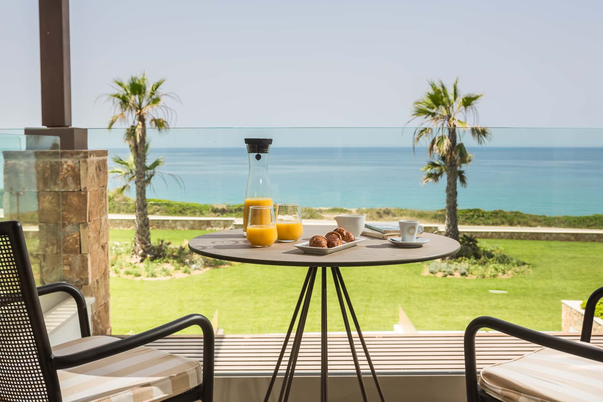 Orange juice, croissants and coffee, served on the balcony on a crisp morning at Electra Kefalonia Hotel & Spa is reason enough to visit Kefalonia in Spring.