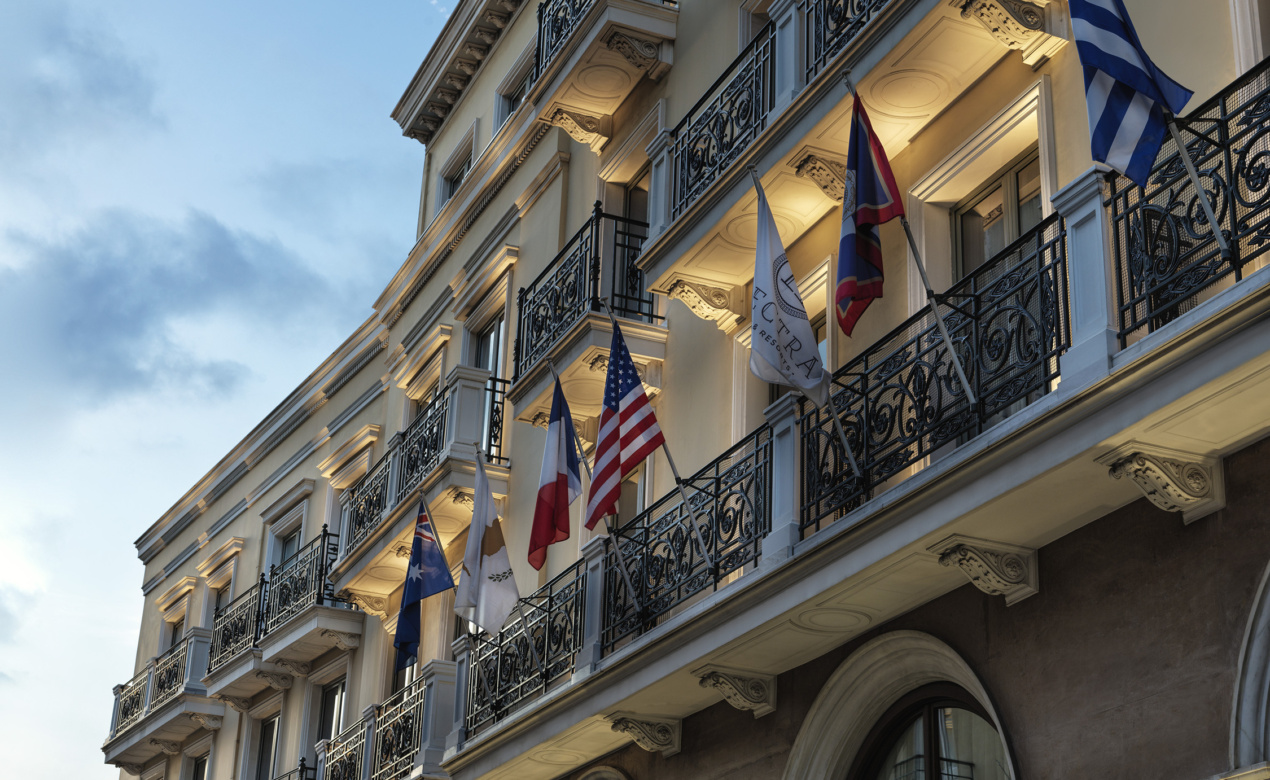 electra-palace-athens-hotel-exterior-flags-balcony